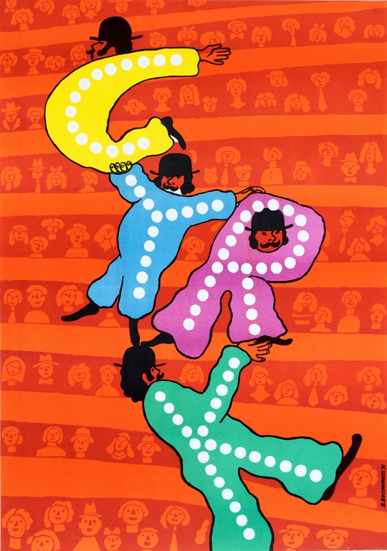 Circus Cyrk poster Bocianowski Clowns Pyramid