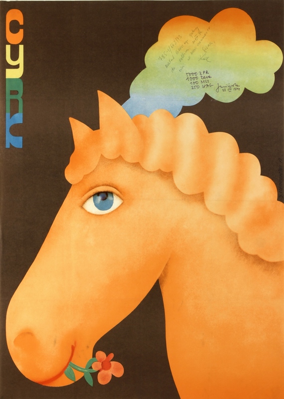 Cyrk Konik z kwiatkiem, Circus Horse with flower, Czerniawski Jerzy