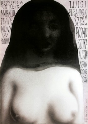 Szesc postaci,Six persons,Pirandello,plakat,theater poster Szesc postaci,Six persons,Pirandello,plakat,theater poster