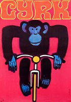 Circus Poster Monkey on bicycle Gorka