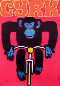 Circus Poster Monkey on bicycle Gorka