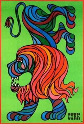 Circus poster Hilscher Lion Upside Down
