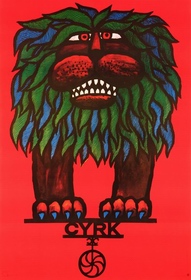 Circus Lion on Cyrk Hilscher Hubert circus poster