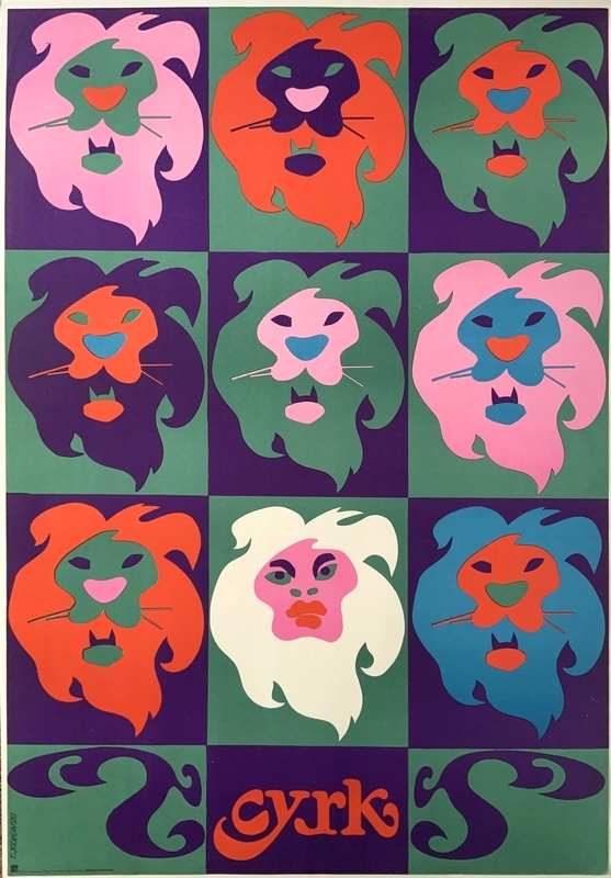 Cyrk Lwie głowy à la Andy Warhol, Circus Lions Heads Andy Warhol-style, Jodlowski Tadeusz Cyrk Lwie głowy à la Andy Warhol, Circus Lions Heads Andy Warhol-style, Jodlowski Tadeusz
