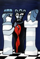 Schach und Kunst Lenica poster