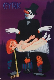 Circus Magician and Levitation Lady Miedza-Tomaszewski circus poster