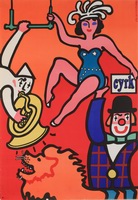 Circus Clowns Lady and Lion Mlodozeniec Jan circus poster
