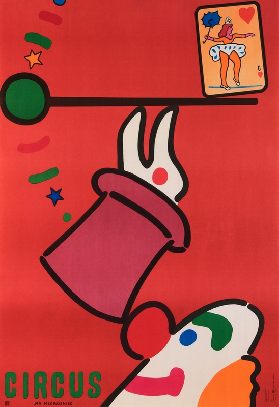 Cyrk Klown z krolikiem, Circus Clown and Rabbit, Mlodozeniec Jan