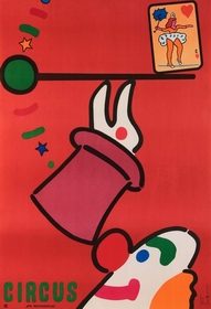 Circus Clown and Rabbit Mlodozeniec Jan circus poster