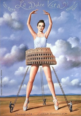La Dolce Vita Rafal Olbinski poster La Dolce Vita Olbinski poster