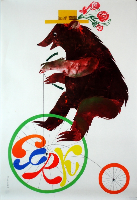 Cyrk Niedzwiedz na rowerze, Circus Bear on Bicycle, Srokowski Jerzy