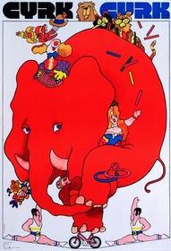 Elephant on bicycle Swierzy Waldemar circus poster