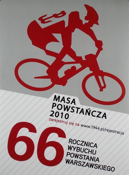 Masa Powstancza 2010. 66 rocznica wybuchu Powstania Warszawskiego, The Critical Mass Commemorating 68th Anniversary of the Warsaw Uprising, Piwowar Anna