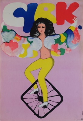 Circus poster Urbaniec Woman on Unicycle Circus poster Urbaniec Woman on Unicycle
