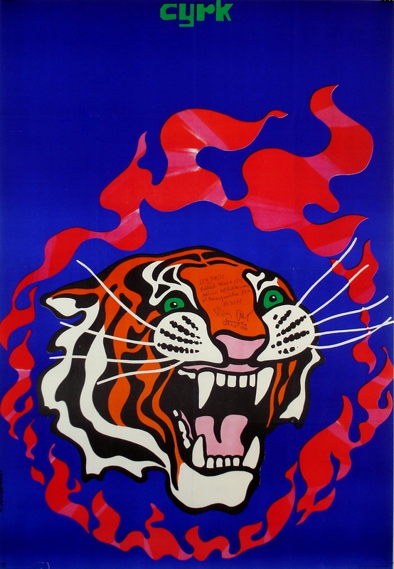 Cyrk Tygrys i płonąca obręcz, Circus Tiger and Flaming Circle, Jodlowski Tadeusz