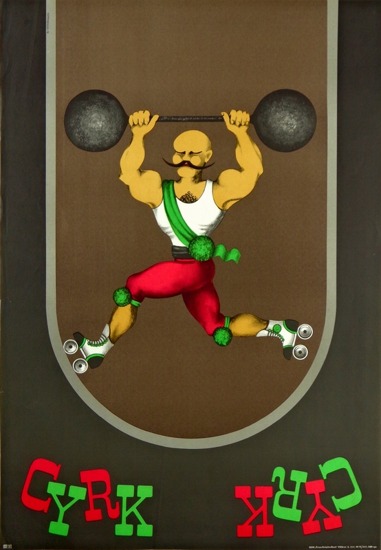 Cyrk - Siłacz na wrotkach, Circus - Weightlifter skater, Kotarbinski Jan