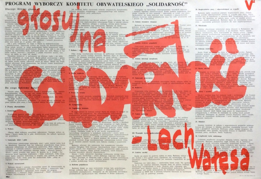 głosuj na Solidarność - Lech Wałęsa. Program wyborczy, Vote for Solidarity - Lech Walesa. Election Program, unk głosuj na Solidarność - Lech Wałęsa. Program wyborczy, Vote for Solidarity - Lech Walesa. Election Program, unk